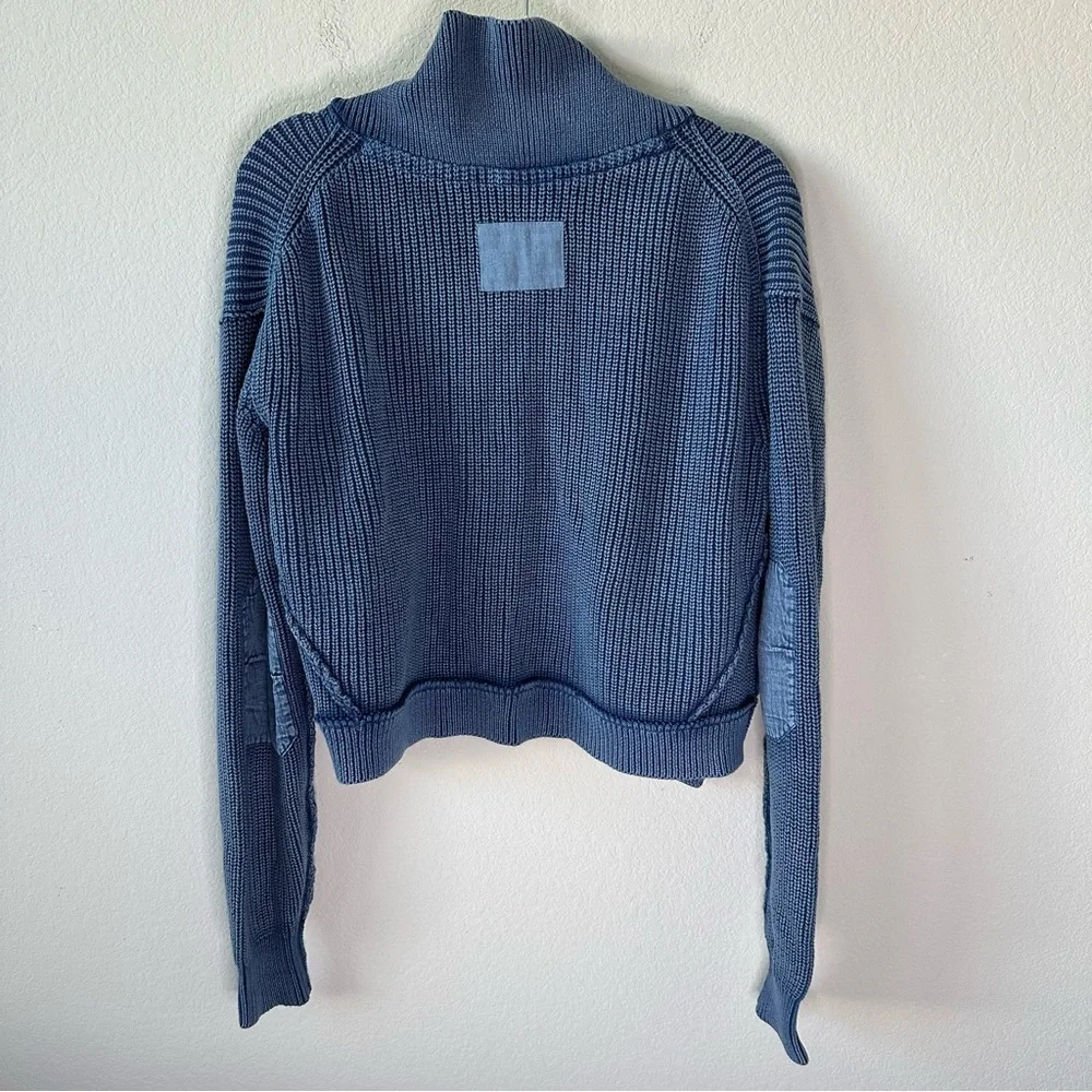 Free People Worn Thru Surplus Cardi Sparkling Blue SZ XS - Picture 7 of 7